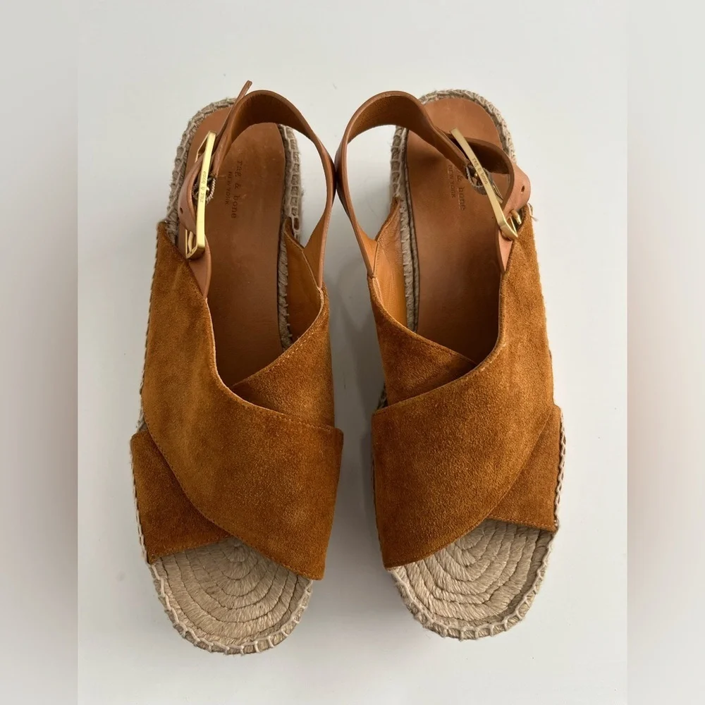 rag & bone Tan Suede Wedge Sandals